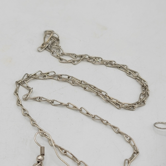 Boho Thread Art Necklace & Earrings Set Beaded Fringe Festival Jewelry Vintage - Picture 11 of 14